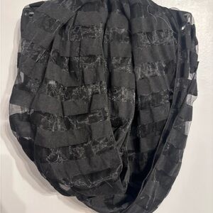 Black Textured Infinity Scarf